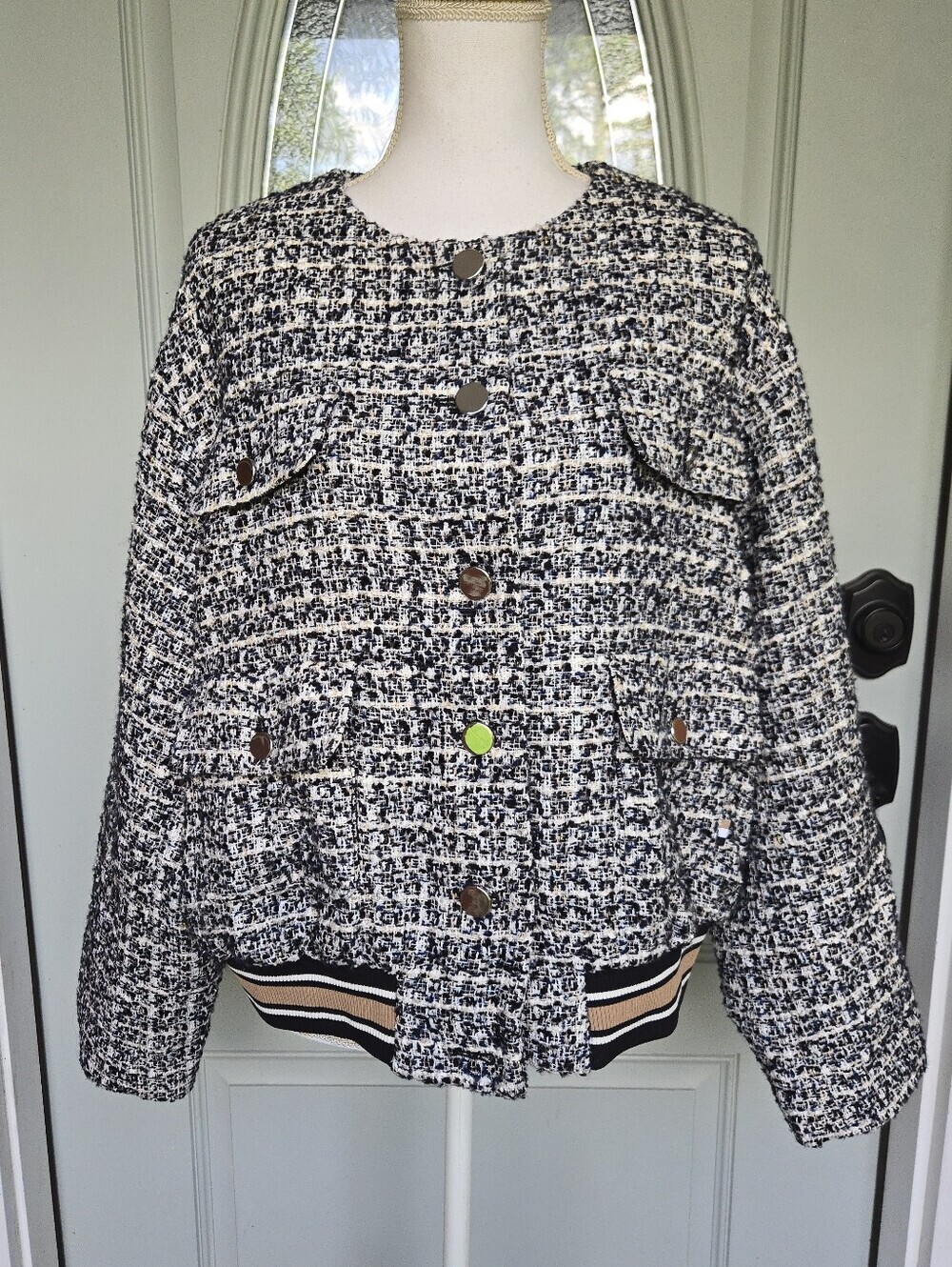 BOSS Boucle Bomber Jacket Tweed